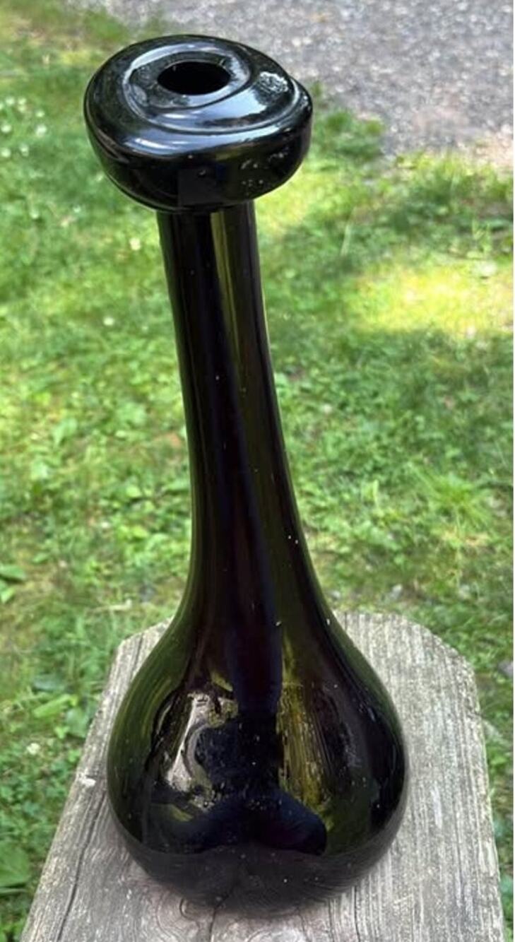 vintage European hand-blown wine bottle unique